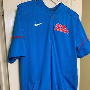 Ole Miss pullover. Blue w red Ole Miss letters. Size is medium. Front pockets.